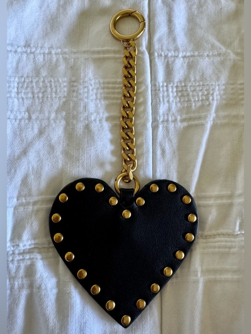 Rebecca Minkoff-  Black Heart Studded Bag Charm *NWOT*